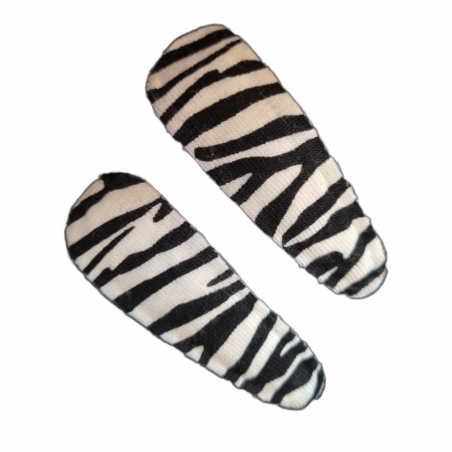 Haarclips zebra black/white 2 stuks